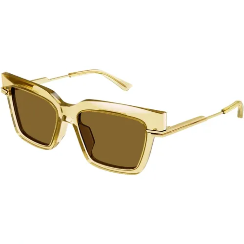 Bronze/Orange Sonnenbrille , Damen, Größe: 53 MM - Bottega Veneta - Modalova