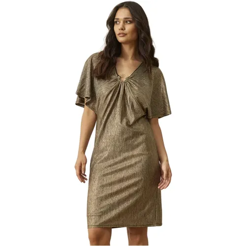 Elegantes Papilur Kleid in Altgold , Damen, Größe: M - IN FRONT - Modalova