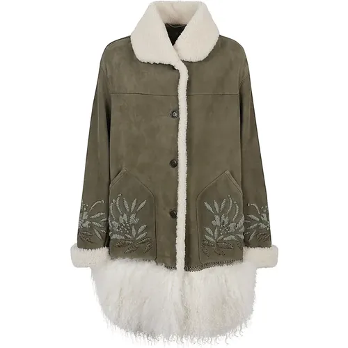 Coat with Embroidery Detail , female, Sizes: XS, 2XS - Ermanno Scervino - Modalova