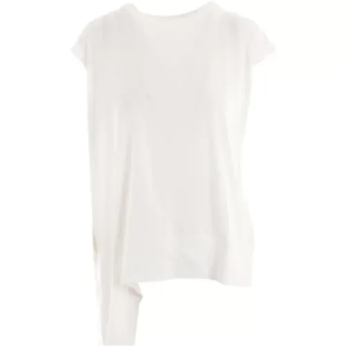 Asymmetrisches Weißes Baumwoll-Jersey T-Shirt - Yohji Yamamoto - Modalova