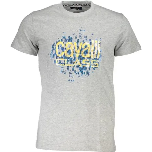 Bedrucktes Logo-T-Shirt , Herren, Größe: L - Cavalli Class - Modalova