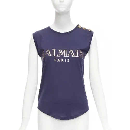 Pre-owned Cotton tops , female, Sizes: XS - Balmain Pre-owned - Modalova