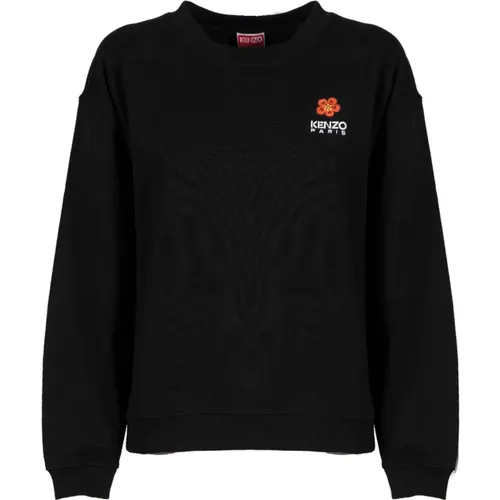 Schwarzer Crest Logo Sweatshirt , Damen, Größe: L - Kenzo - Modalova