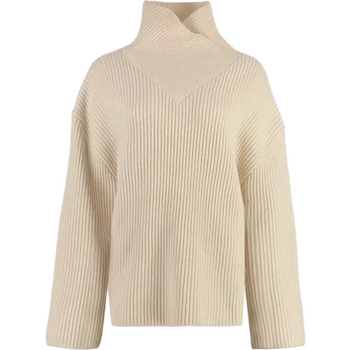 Ribbed Wool Turtleneck Sweater , female, Sizes: M - TotêMe - Modalova