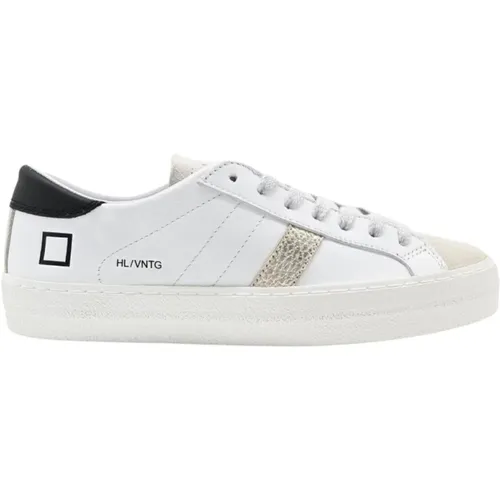 Vintage Low Top Sneakers Weiß Platin , Damen, Größe: 38 EU - D.A.T.E. - Modalova