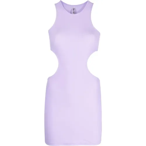 Lilac Cut-Out Sleeveless Dress , female, Sizes: L, M - Reina Olga - Modalova