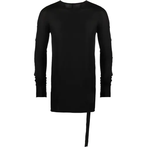 Schwarze Halbtransparente T-Shirts und Polos , Herren, Größe: L - Rick Owens - Modalova