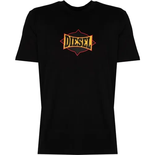 Elegantes Rundhals Bedrucktes T-Shirt , Herren, Größe: L - Diesel - Modalova