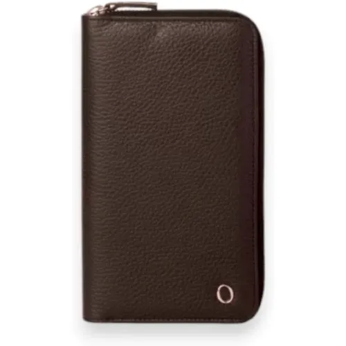 Men's Leather Wallet with Zipper , male, Sizes: ONE SIZE - Orciani - Modalova