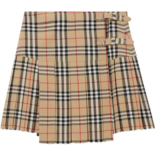 Short Wool Skirt , female, Sizes: 3XS, 2XS, 4XS - Burberry - Modalova