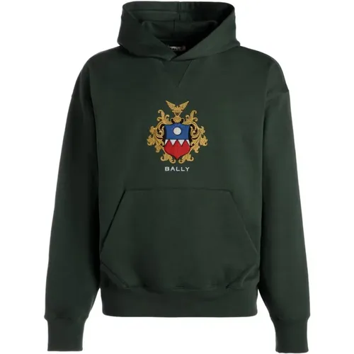 Grüner Jersey Hoodie , Herren, Größe: M - Bally - Modalova