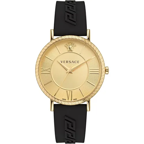 Eternal Men's Watch Black Gold , female, Sizes: ONE SIZE - Versace - Modalova