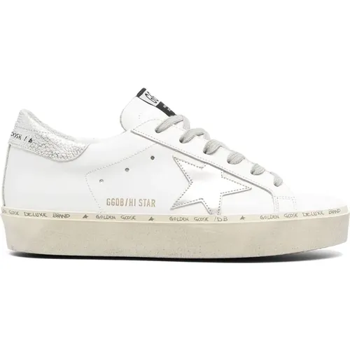 Platform Leather Sneakers Hi Star , female, Sizes: 6 UK - Golden Goose - Modalova