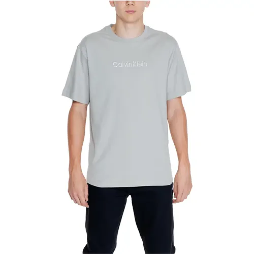 Geprägtes Logo Baumwoll-T-Shirt , Herren, Größe: M - Calvin Klein - Modalova