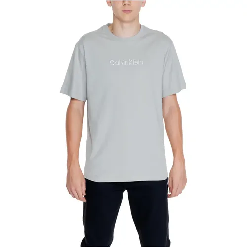 Geprägtes Logo Baumwoll-T-Shirt , Herren, Größe: S - Calvin Klein - Modalova