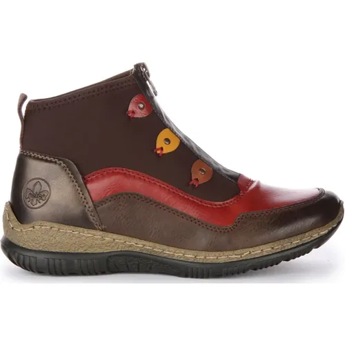 Comfortable Ankle Boots in Brown Red , female, Sizes: 6 UK, 7 UK, 5 UK - Rieker - Modalova