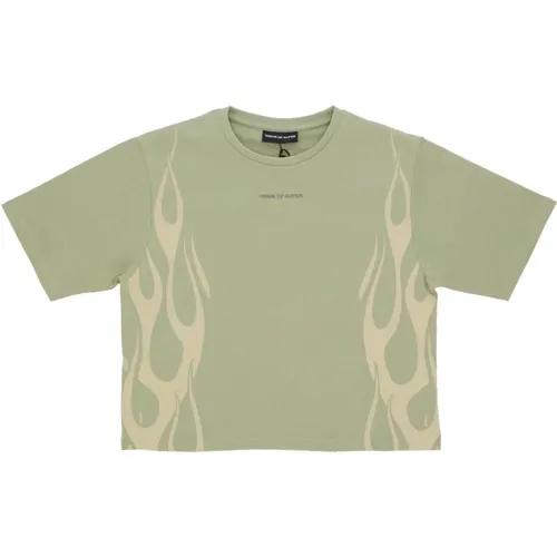 Flames Tee /off White , female, Sizes: L, S - Vision OF Super - Modalova