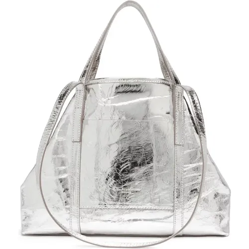 Silver Leather Shopping Handbag , female, Sizes: ONE SIZE - Gianni Chiarini - Modalova
