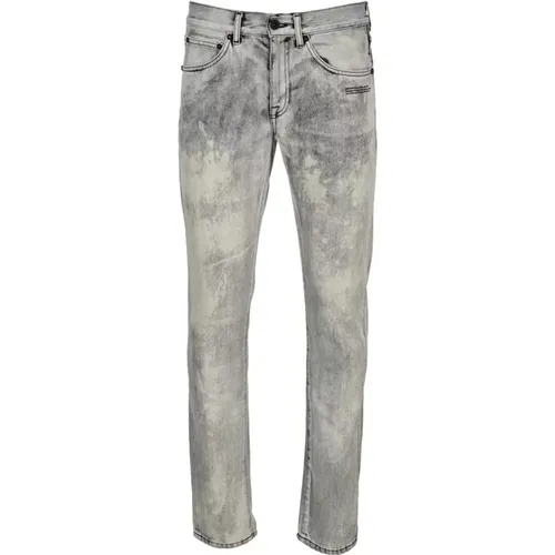 Off-White Cotton Denim Jeans , male, Sizes: W32, W33 - Off White - Modalova