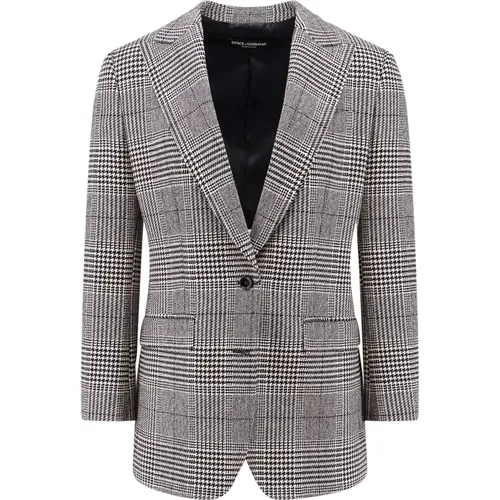 Schwarzer Wollkaschmir-Blazer mit Komfort-Passform - Dolce & Gabbana - Modalova