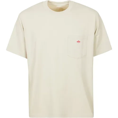Pocket T-shirt Short Sleeve Logo , male, Sizes: XL, S, 2XL, M, L - Danton - Modalova