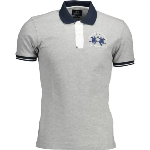 Besticktes Poloshirt in Grau , Herren, Größe: 2XL - LA MARTINA - Modalova