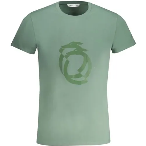 Druck Logo Rundhals T-shirt , Herren, Größe: L - Trussardi - Modalova