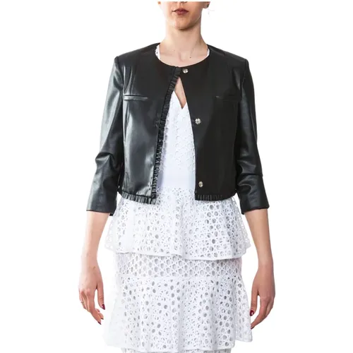 Stylish Leather Jacket for Women , female, Sizes: L, XL - Liu Jo - Modalova