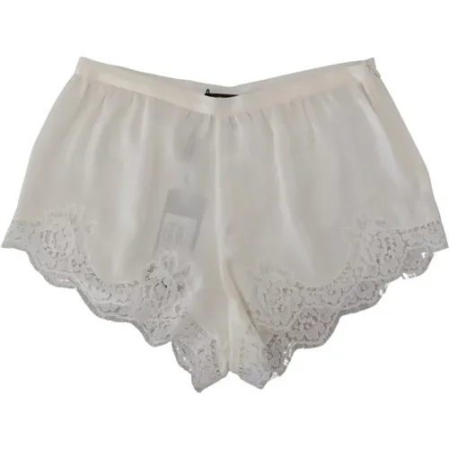Weiße Spitzenunterwäsche Shorts - Dolce & Gabbana - Modalova