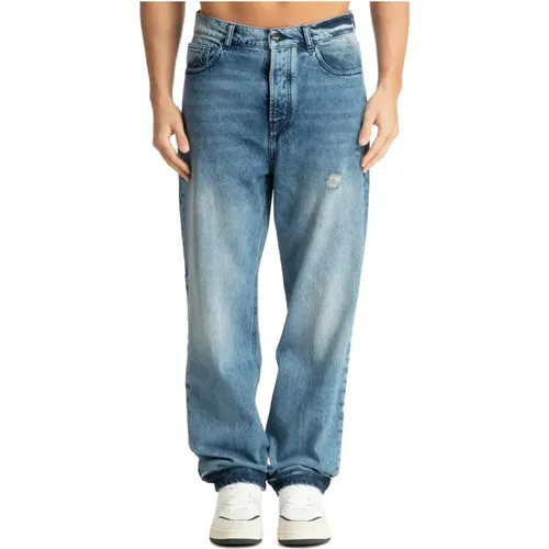 Classic Denim Jeans with Logo Details , male, Sizes: W32, W31 - Barrow - Modalova