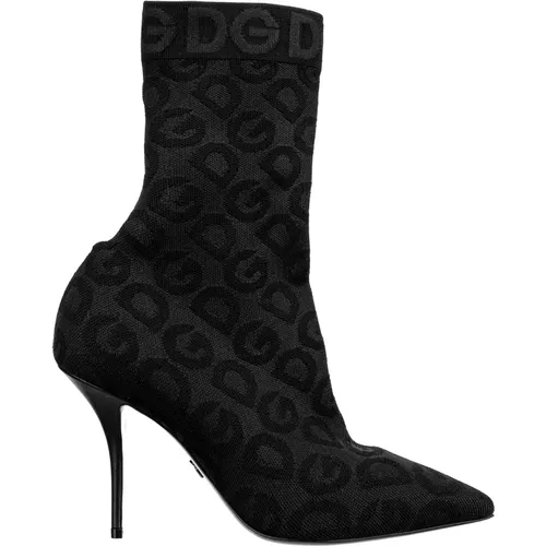 Logo Sock Boots , female, Sizes: 3 1/2 UK - Dolce & Gabbana - Modalova