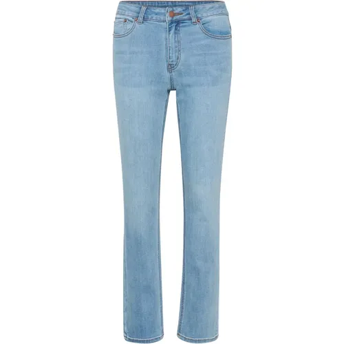 Smart Straight Leg Jeans with Mid-Rise Waist and Classic Pockets , female, Sizes: L, M, 2XL, XL, 3XL - Kaffe - Modalova