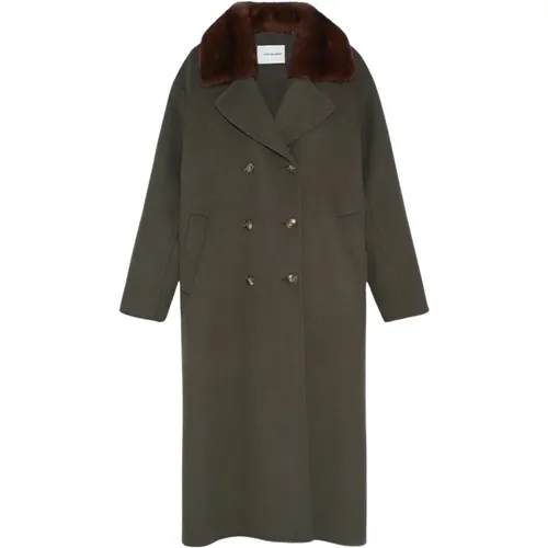 Cashmere Wool Coat with Mink Fur Collar , female, Sizes: S, XS, M - Yves Salomon - Modalova