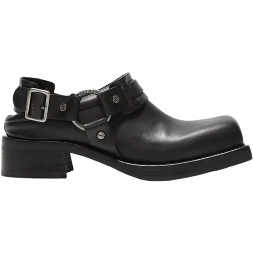 Schwarze Leder Schnalle Maultier Schuhe - Acne Studios - Modalova