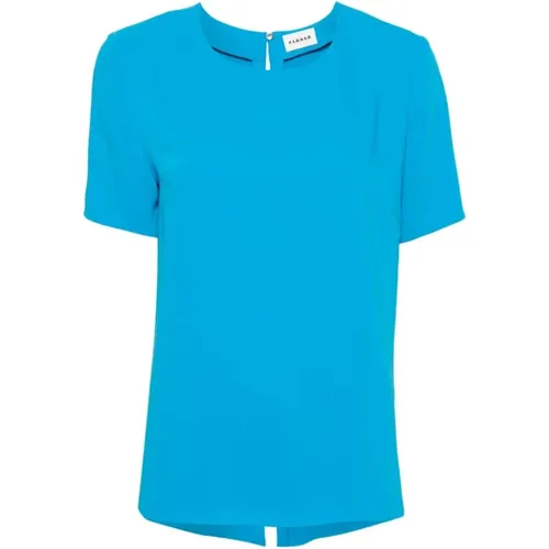 Crepe Texture Round Neck Shirt , female, Sizes: S, M - P.a.r.o.s.h. - Modalova