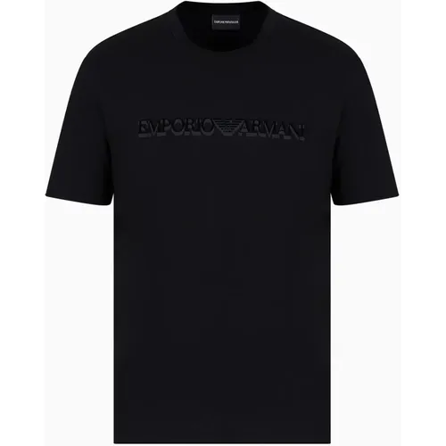 Premium Cotton T-shirt with Logo Print , male, Sizes: L, XL, 2XL - Emporio Armani - Modalova