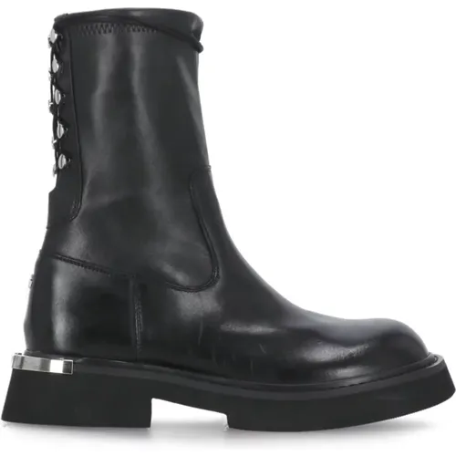 Leather Boots with Metal Logo , female, Sizes: 5 UK, 7 UK, 3 UK, 4 UK, 6 UK - Cult - Modalova