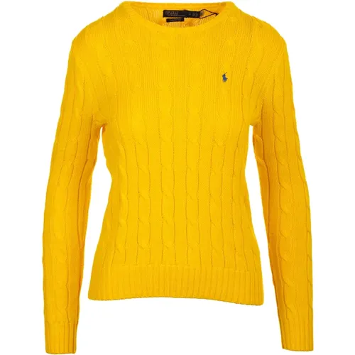 Breathable Cotton Sweater with Cable Knit Design , female, Sizes: M - Ralph Lauren - Modalova