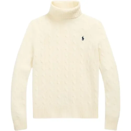 Hochgeschlossener Strickpullover mit Zopfmuster , Damen, Größe: S - Ralph Lauren - Modalova