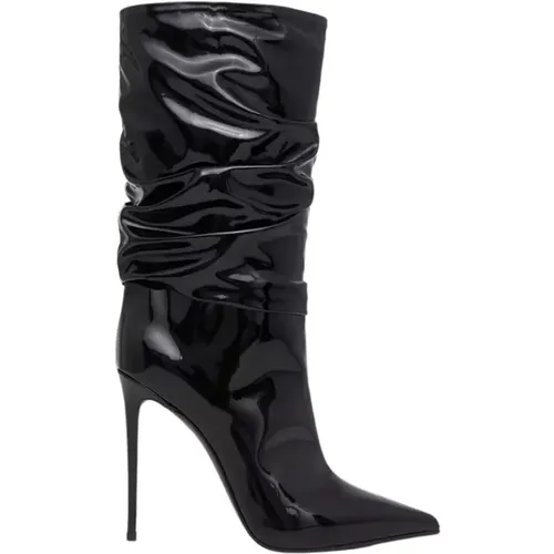 High Gloss Leather Boots with Pointed Toes , female, Sizes: 6 UK, 6 1/2 UK, 4 UK, 4 1/2 UK, 5 UK, 7 UK, 3 UK, 8 UK - Le Silla - Modalova