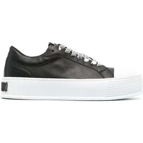 Embossed-Logo Low-Top Sneakers , male, Sizes: 8 UK, 7 UK - Moschino - Modalova