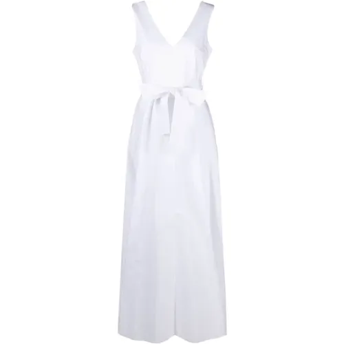 Weiße Baumwollpopeline-Kleid , Damen, Größe: M - P.a.r.o.s.h. - Modalova