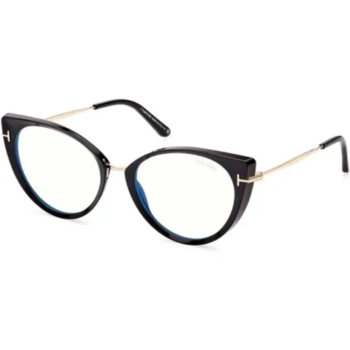 Schwarze Glänzende Brille , unisex, Größe: 54 MM - Tom Ford - Modalova
