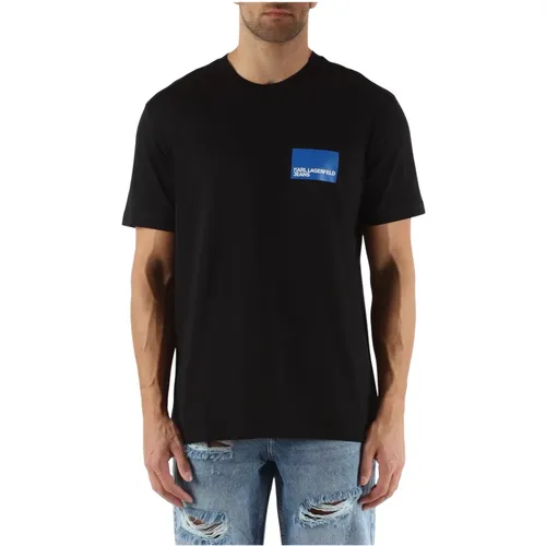 Bio-Baumwolle Regular Fit T-Shirt , Herren, Größe: L - Karl Lagerfeld - Modalova
