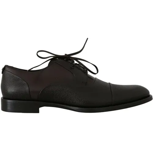 Leather Laceup Dress Shoes , male, Sizes: 6 UK - Dolce & Gabbana - Modalova