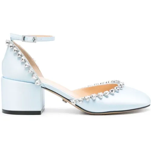 Crystal Embellished Heel Sandals , female, Sizes: 3 UK, 8 UK - Mach & Mach - Modalova