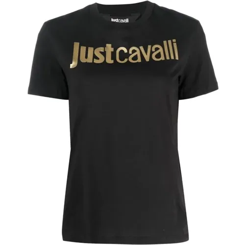 Schwarze T-Shirt und Polo Kollektion , Damen, Größe: S - Just Cavalli - Modalova