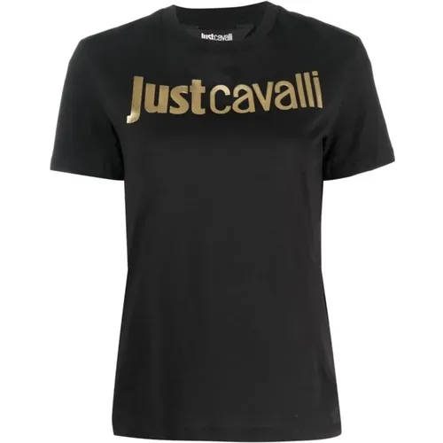 Schwarze T-Shirt und Polo Kollektion , Damen, Größe: M - Just Cavalli - Modalova