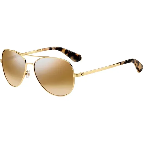 Gold Havana/Braun Silberne Sonnenbrille , Damen, Größe: 58 MM - Kate Spade - Modalova