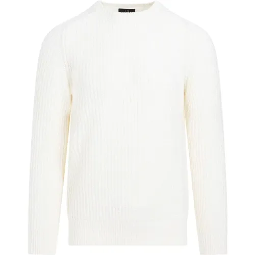 Off White Knit Crewneck Sweater , male, Sizes: S, L - Dunhill - Modalova